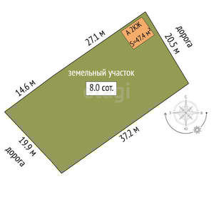 Дача 47м², 2-этажный, участок 8 сот.  