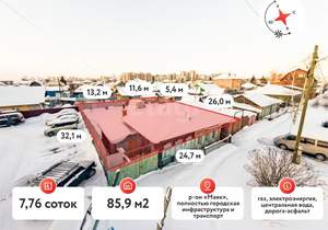 Дом 86м&sup2;, 1-этажный, участок 8 сот.  