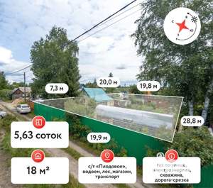Дача 18м², 2-этажный, участок 6 сот.  