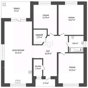 Дом 110м&sup2;, 1-этажный, участок 7 сот.  