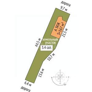 Таунхаус 115м&sup2;, 3-этажный, участок 3 сот.  