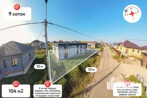 Дом 128м&sup2;, 1-этажный, участок 9 сот.  