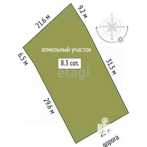 Дача 30м², 1-этажный, участок 8 сот.  