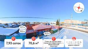 Дом 71м&sup2;, 1-этажный, участок 8 сот.  