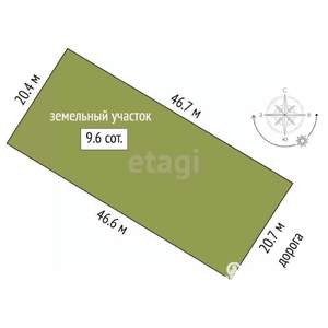 Дом 20м&sup2;, 1-этажный, участок 10 сот.  