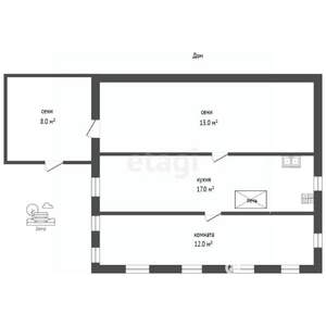 Дом 50м&sup2;, 1-этажный, участок 4 сот.  