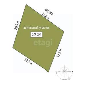 Дом 100м&sup2;, 1-этажный, участок 4 сот.  