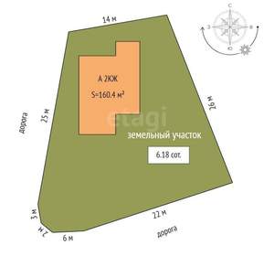 Дача 160м², 2-этажный, участок 6 сот.  
