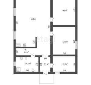 Дом 115м², 1-этажный, участок 8 сот.  