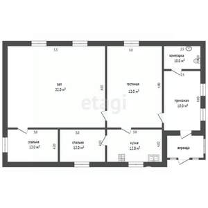 Дом 80м², 1-этажный, участок 6 сот.  