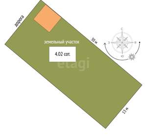 Дом 30м&sup2;, 2-этажный, участок 4 сот.  