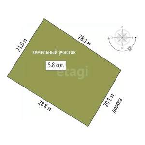 Дом 83м&sup2;, 1-этажный, участок 6 сот.  