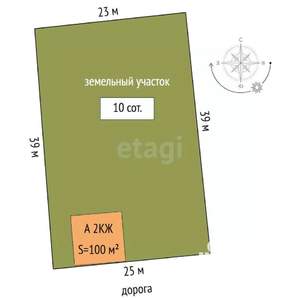 Дача 100м², 2-этажный, участок 10 сот.  