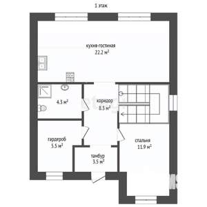 Таунхаус 165м&sup2;, 3-этажный, участок 4 сот.  