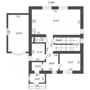 Дом 156м², 2-этажный, участок 10 сот.  