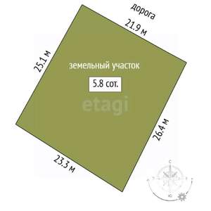 Дом 18м², 1-этажный, участок 6 сот.  
