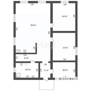 Дом 115м², 1-этажный, участок 8 сот.  