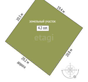 Дом 20м², 2-этажный, участок 4 сот.  
