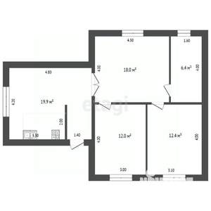 Дом 71м², 1-этажный, участок 4 сот.  