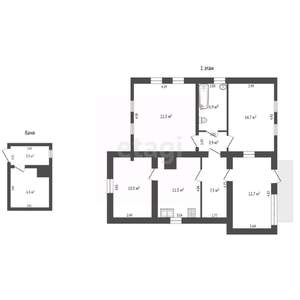 Дом 88м², 1-этажный, участок 4 сот.  