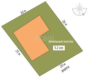 Дача 81м², 1-этажный, участок 5 сот.  