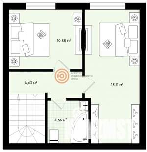 Таунхаус 81м&sup2;, 3-этажный, участок 1 сот.  