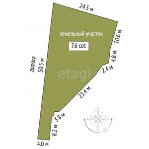 Дача 50м², 1-этажный, участок 8 сот.  