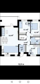 Дом 100м&sup2;, 1-этажный, участок 6 сот.  