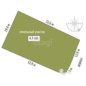 Дом 44м², 1-этажный, участок 6 сот.  