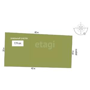 Дом 80м&sup2;, 1-этажный, участок 8 сот.  