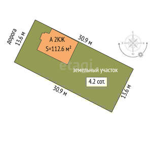 Дом 113м&sup2;, 2-этажный, участок 4 сот.  