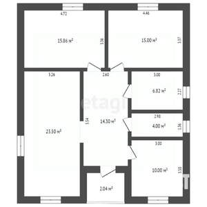 Дом 100м&sup2;, 1-этажный, участок 8 сот.  