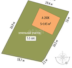 Дом 143м², 2-этажный, участок 5 сот.  