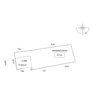 Коттедж 60м&sup2;, 1-этажный, участок 4 сот.  