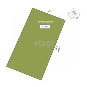 Дом 50м², 1-этажный, участок 8 сот.  