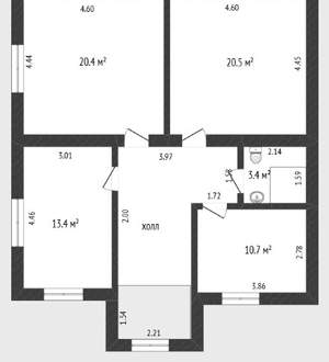 Дом 137м&sup2;, 2-этажный, участок 6 сот.  