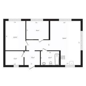 Коттедж 70м², 1-этажный, участок 10 сот.  