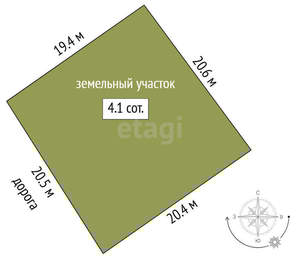 Дом 100м&sup2;, 1-этажный, участок 4 сот.  