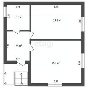 Дом 66м&sup2;, 1-этажный, участок 10 сот.  
