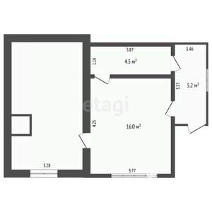 Дом 43м², 1-этажный, участок 5 сот.  