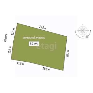 Дом 76м&sup2;, 1-этажный, участок 6 сот.  