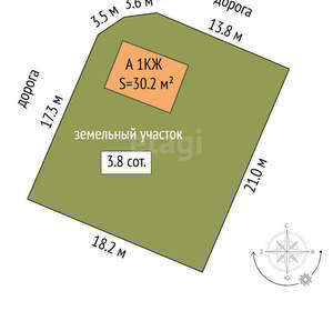 Дом 30м², 2-этажный, участок 4 сот.  