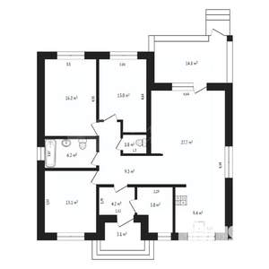 Коттедж 126м², 1-этажный, участок 7 сот.  