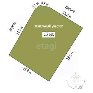 Дом 10м², 1-этажный, участок 6 сот.  