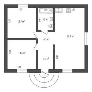 Дача 60м², 2-этажный, участок 4 сот.  