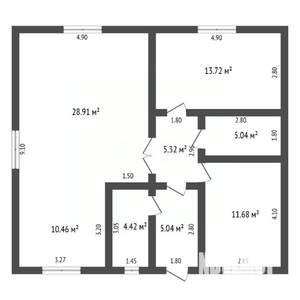 Дом 86м&sup2;, 1-этажный, участок 6 сот.  