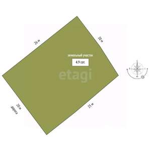 Дом 42м², 1-этажный, участок 5 сот.  