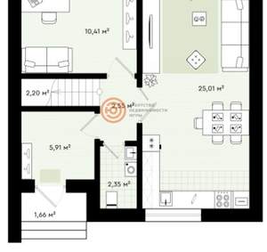 Дом 95м&sup2;, 3-этажный, участок 1 сот.  