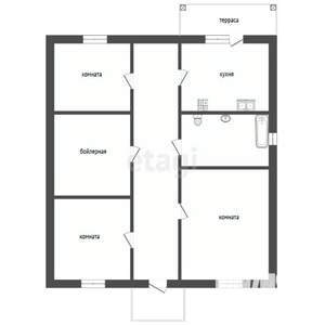 Дом 100м&sup2;, 1-этажный, участок 4 сот.  