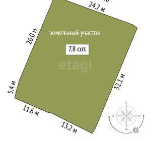 Дом 86м&sup2;, 1-этажный, участок 8 сот.  